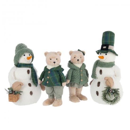 J-line 56636 Jolipa JLine figurines pere noel ou bonhomme de neige.