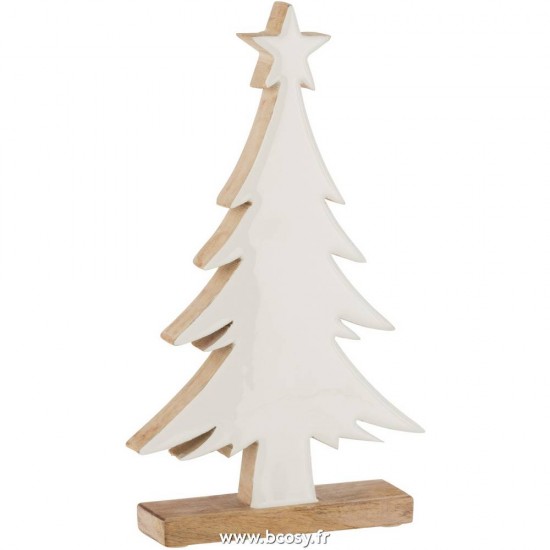 J Line Arbre De Noel Bois De Mangier Blanc Naturel Large 31 Jline 5664 by Jolipa 5664