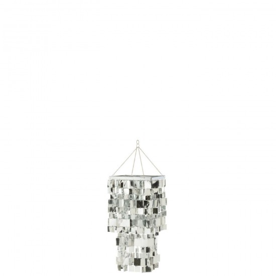 J Line Abat Jour Chandelier Carré Pvc Argenté Small L30xB30xH60 cm Jline 56643 by Jolipa 56643.