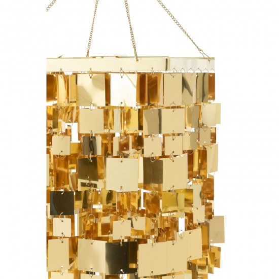 Jolipa Abat Jour Chandelier Carré Pvc Doré Small.