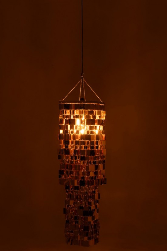 J-Line J Line lampes suspendues suspensions pendantes Jolipa Abat Jour Chandelier Carré Pvc Doré Medium.