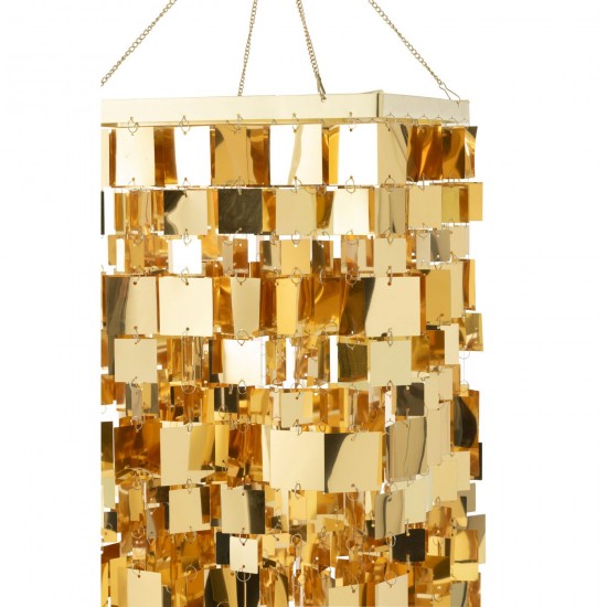 Jolipa Abat Jour Chandelier Carré Pvc Doré Medium.