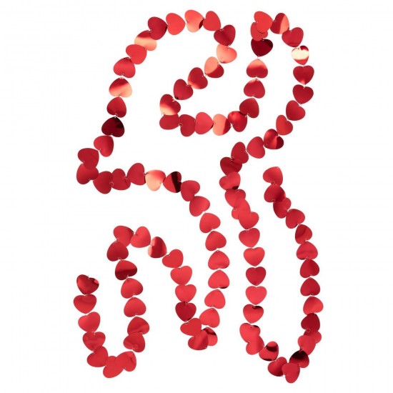 J Line Guirlande Cœur Pvc Rouge L700xB8 cm Jline 56686 by Jolipa 56686.