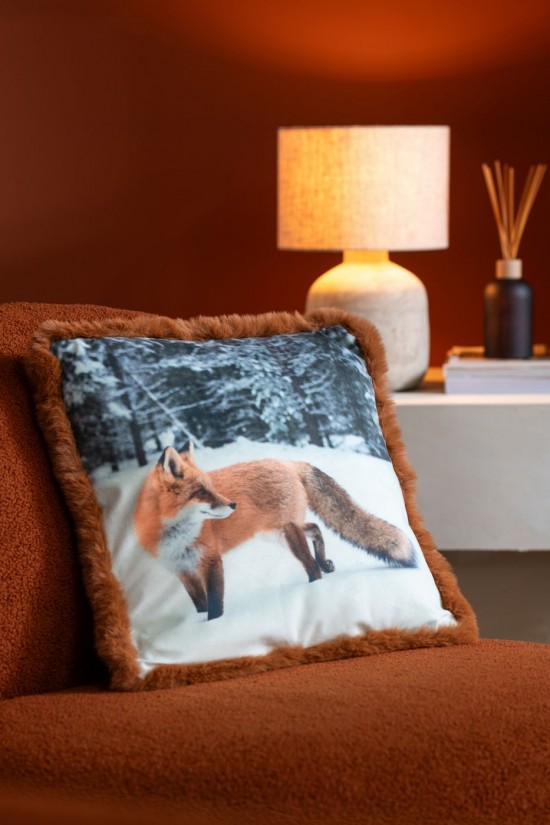 Jolipa Coussin Renard Polyester Marron Cognac Small Assortiment De 2.