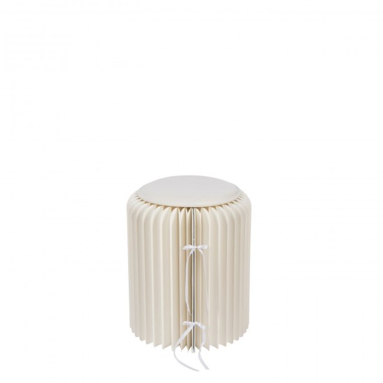 J-Line J Line poufs Jolipa Pouf Pliable Papier Blanc Cassé.