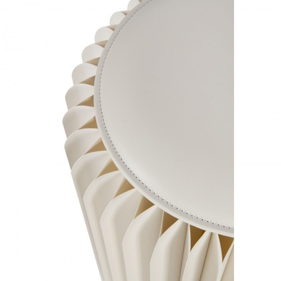 Jolipa Pouf Pliable Papier Blanc Cassé.