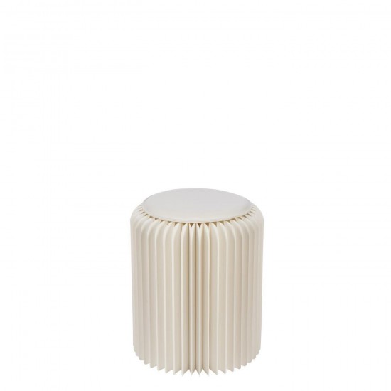 J Line Pouf Pliable Papier Blanc Cassé L36xB36xH42 cm Jline 56756 by Jolipa 56756.