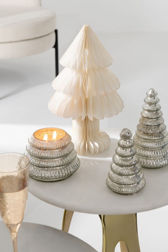 Jolipa Sapin De Noël Pliable Papier Blanc Cassé Medium.