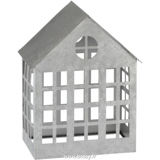 J Line Bougeoir Maison Delta Fer Argent 28H Jline 5683 by Jolipa 5683