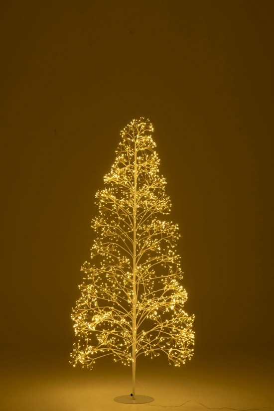 J-Line J Line arbres sapins de noel sur pied Jolipa Arbre 2700 Led Métal Blanc Medium.