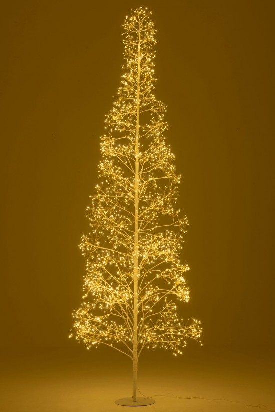 J-Line J Line arbres sapins de noel sur pied Jolipa Arbre 3000 Led Métal Blanc Large.