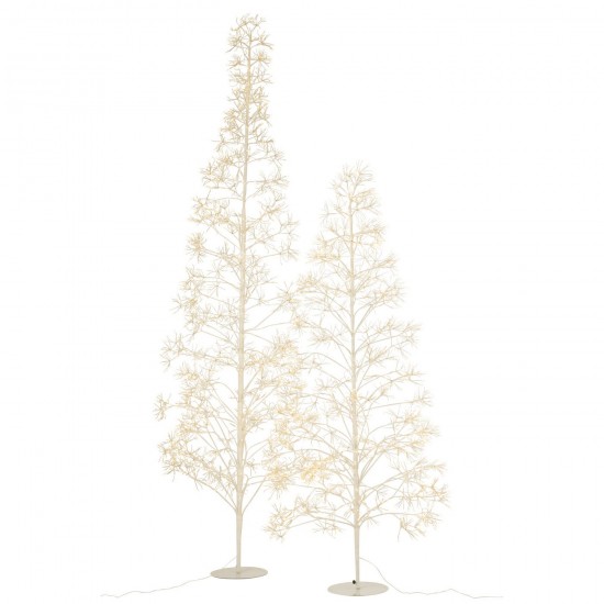 J-Line J Line arbres sapins de noel sur pied Arbre 3000 Led Métal Blanc Large.