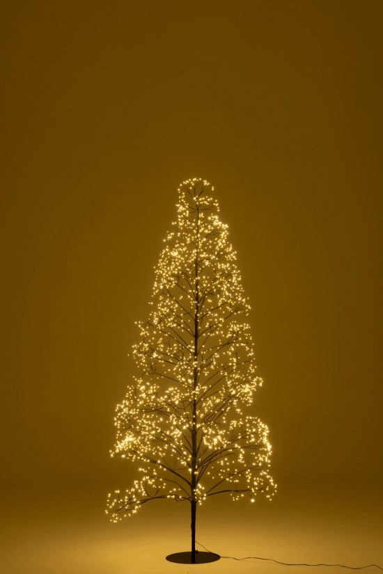 J-Line J Line arbres sapins de noel sur pied Jolipa Arbre 2700 Led Métal Noir Medium.
