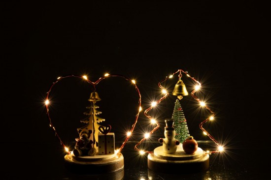 J-Line J Line hivers Jolipa Ours Bonhomme De Neige Led Cœur Arbre Contreplaqué Rouge Noël Blanc Assortiment De 2.