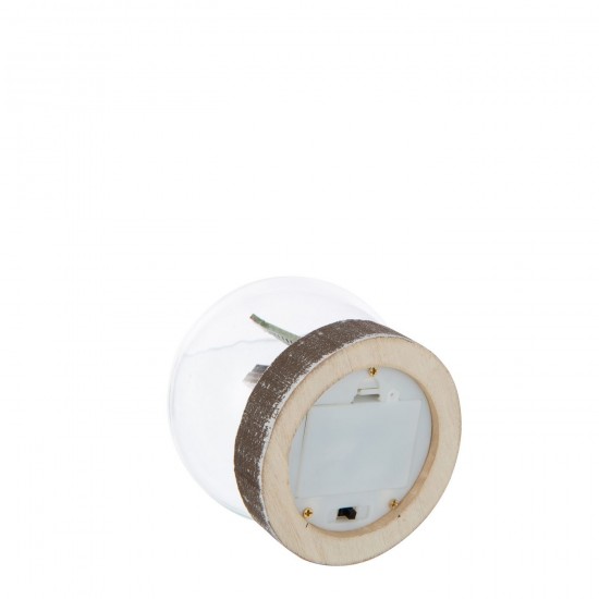 J-Line J Line hivers Jolipa Boule Led Maison Contreplaqué Blanc Rouge Noël Assortiment De 2.