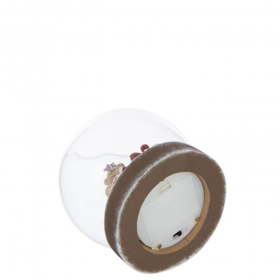 J-Line J Line hivers Jolipa Boule Led Ours Contreplaqué Blanc Rouge Noël.