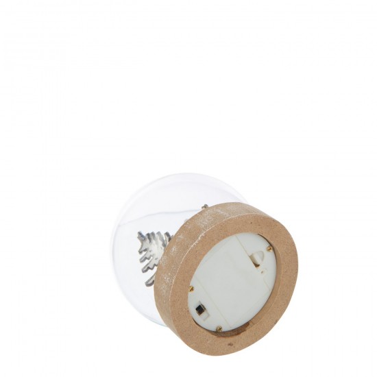 J-Line J Line hivers Jolipa Boule Led Père Noël Contreplaqué Blanc Doré.