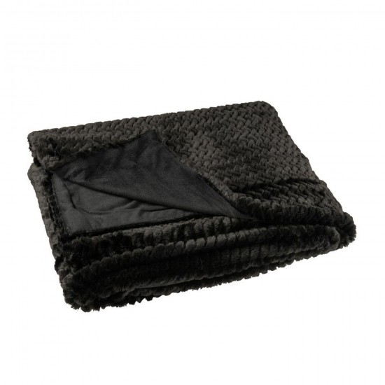 J Line Couverture Polyester Noir L130xB180 cm Jline 56914 by Jolipa 56914.