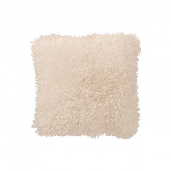 J Line Coussin Moutie Polyester Blanc L45xB45xH15 cm Jline 56915 by Jolipa 56915.