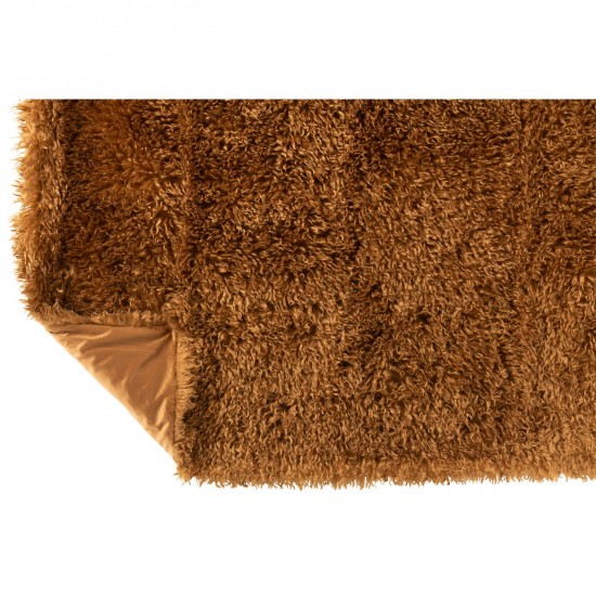 J-Line J Line Jolipa Couverture Moutie Polyester Marron.