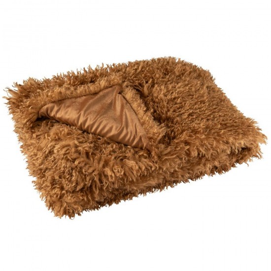 J Line Couverture Moutie Polyester Marron L130xB180 cm Jline 56920 by Jolipa 56920.