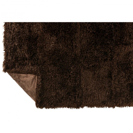 J-Line J Line Jolipa Couverture Moutie Polyester Marron Foncé.