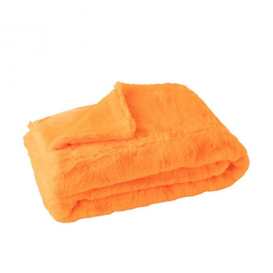 J Line Couverture Cutie Polyester Orange Fluo L130xB180xH3 cm Jline 56926 by Jolipa 56926.
