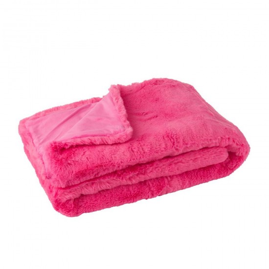 J Line Couverture Cutie Polyester Rose Fluo L130xB180xH3 cm Jline 56930 by Jolipa 56930.