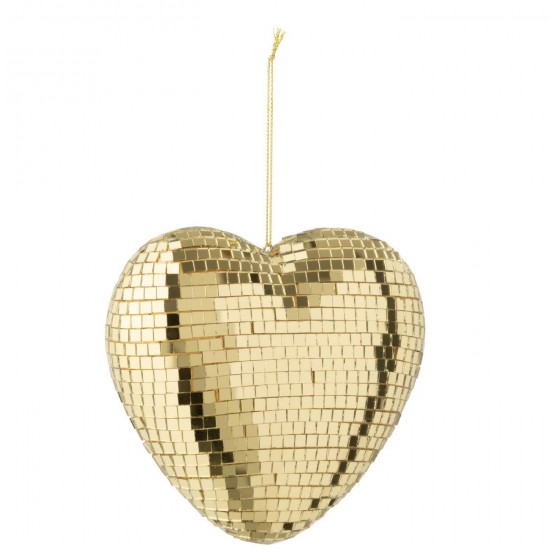 J Line Suspension Miroir Cœur Mousse Doré L14xB5xH13 cm Jline 56965 by Jolipa 56965.