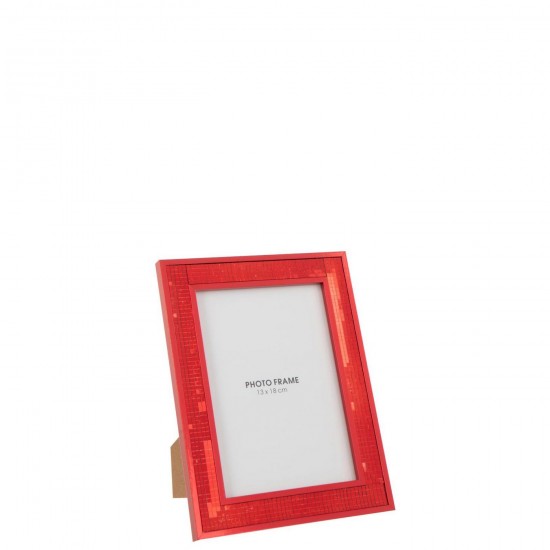 J Line Cadre Photo Miroir 13X18Cm Verre Rouge Large L18xH23 cm Jline 56987 by Jolipa 56987.
