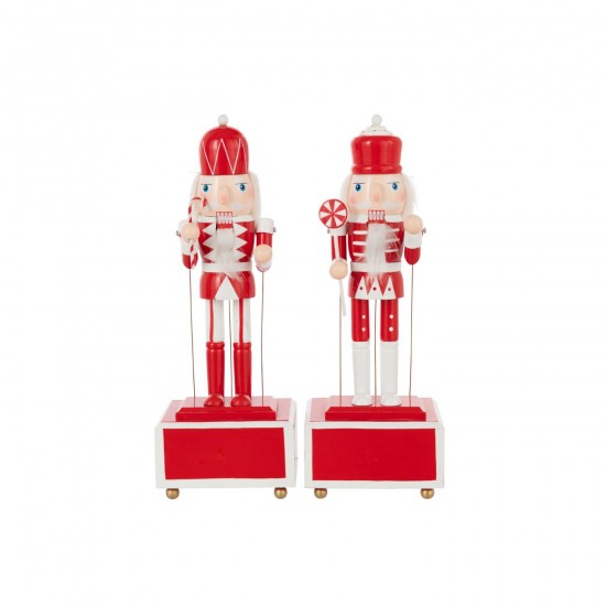 J-Line J Line Gens personnes Jolipa Casse Noisette Musique Bois De Pin Rouge Blanc Assortiment De 2.