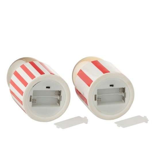 Jolipa Lampe De Table Ligné Dolomite Rouge Blanc Assortiment De 2.