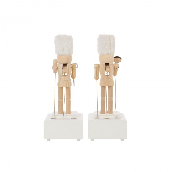 Jolipa Casse Noisette Musique Bois De Pin Naturel Blanc Assortiment De 2.