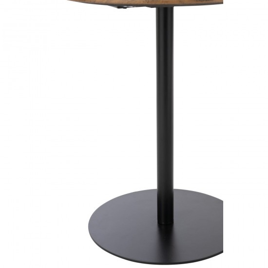 Jolipa Set De 2 Table D Appoint Rond Fer Noir Marron Foncé.