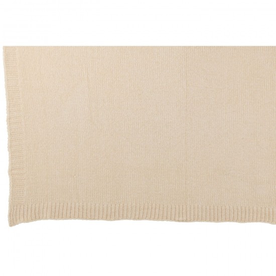 J-Line J Line Jolipa Couverture Chenille Polyester Écru.
