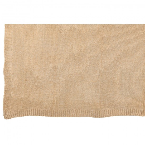 J-Line J Line Jolipa Couverture Chenille Polyester Beige.