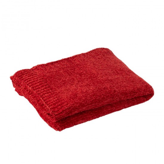 J Line Couverture Chenille Polyester Rouge Noël L130xB170 cm Jline 57038 by Jolipa 57038.