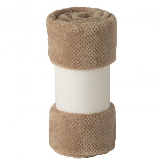 J-Line J Line Jolipa Couverture Snuggle Polyester Beige.