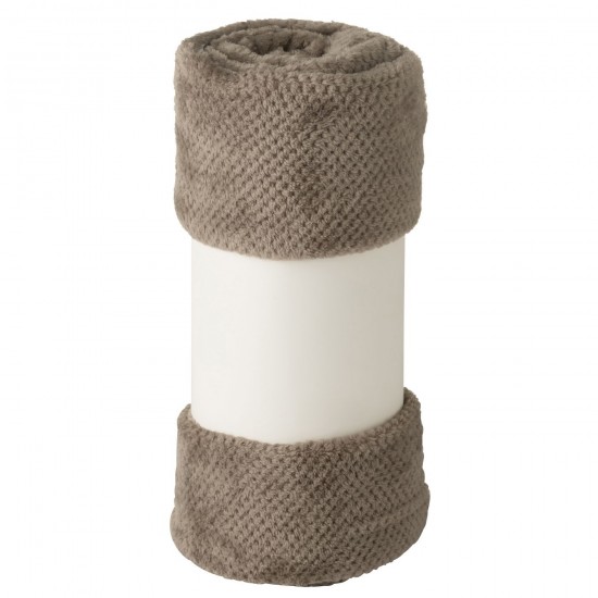 J-Line J Line Jolipa Couverture Snuggle Polyester Gris Foncé.