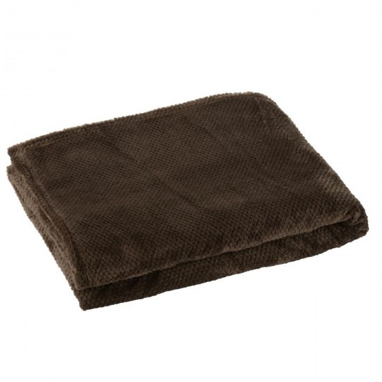 J Line Couverture Snuggle Polyester Marron Foncé L130xB170 cm Jline 57047 by Jolipa 57047.