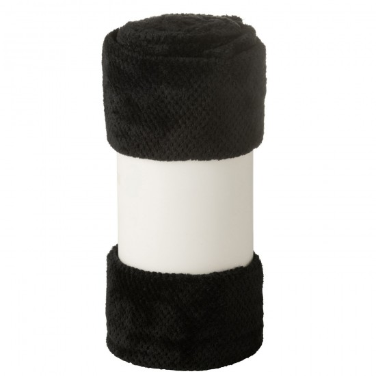 J-Line J Line Jolipa Couverture Snuggle Polyester Noir.