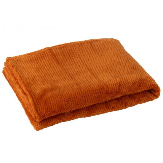 J Line Couverture Snuggle Polyester Orange L130xB170 cm Jline 57049 by Jolipa 57049.
