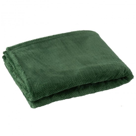 J Line Couverture Snuggle Polyester Vert Foncé L130xB170 cm Jline 57051 by Jolipa 57051.