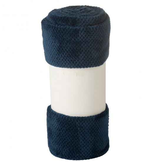J-Line J Line Jolipa Couverture Snuggle Polyester Bleu Foncé.