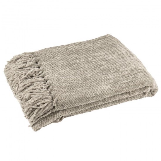 J Line Couverture Chenille Polyester Gris Vert L130xB170 cm Jline 57063 by Jolipa 57063.