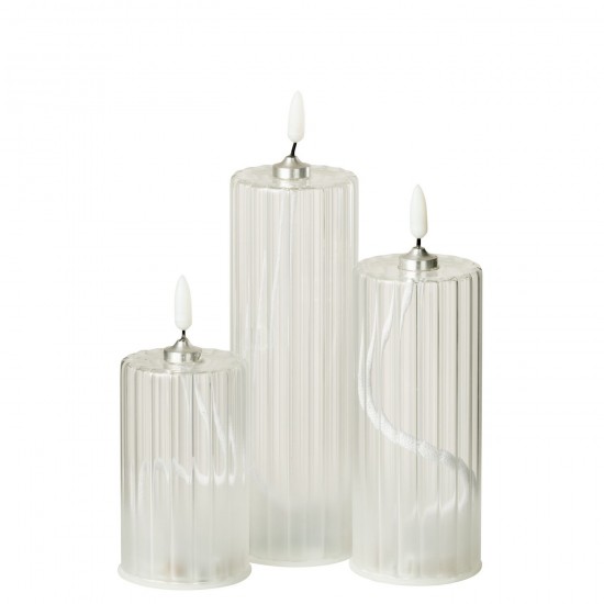 J-Line J Line bougies Jolipa Bougie Led Verre Transparent Large.