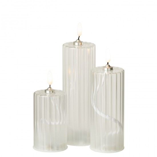 Jolipa Bougie Led Verre Transparent Large.