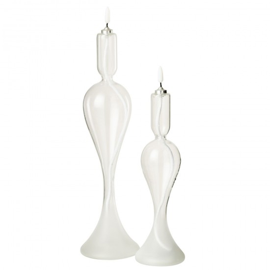 J-Line J Line bougies Jolipa Bougie Led Verre Transparent Large.