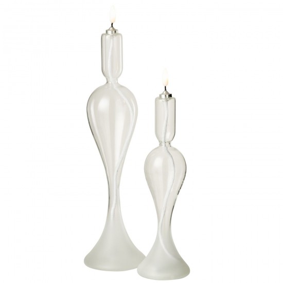 Jolipa Bougie Led Verre Transparent Large.