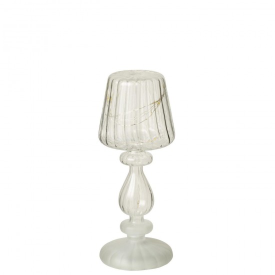 J Line Lampe Led Givré Verre Transparent L8xB8xH20 cm Jline 57085 by Jolipa 57085.